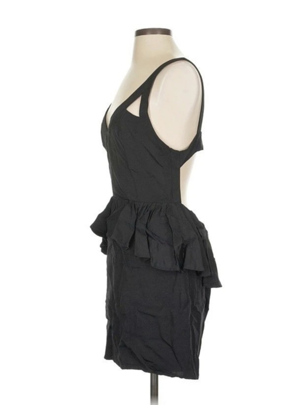 Sexy Black Peplum Mini Dress Size Small Medium, Keepsake, Like New - Picture 7 of 11